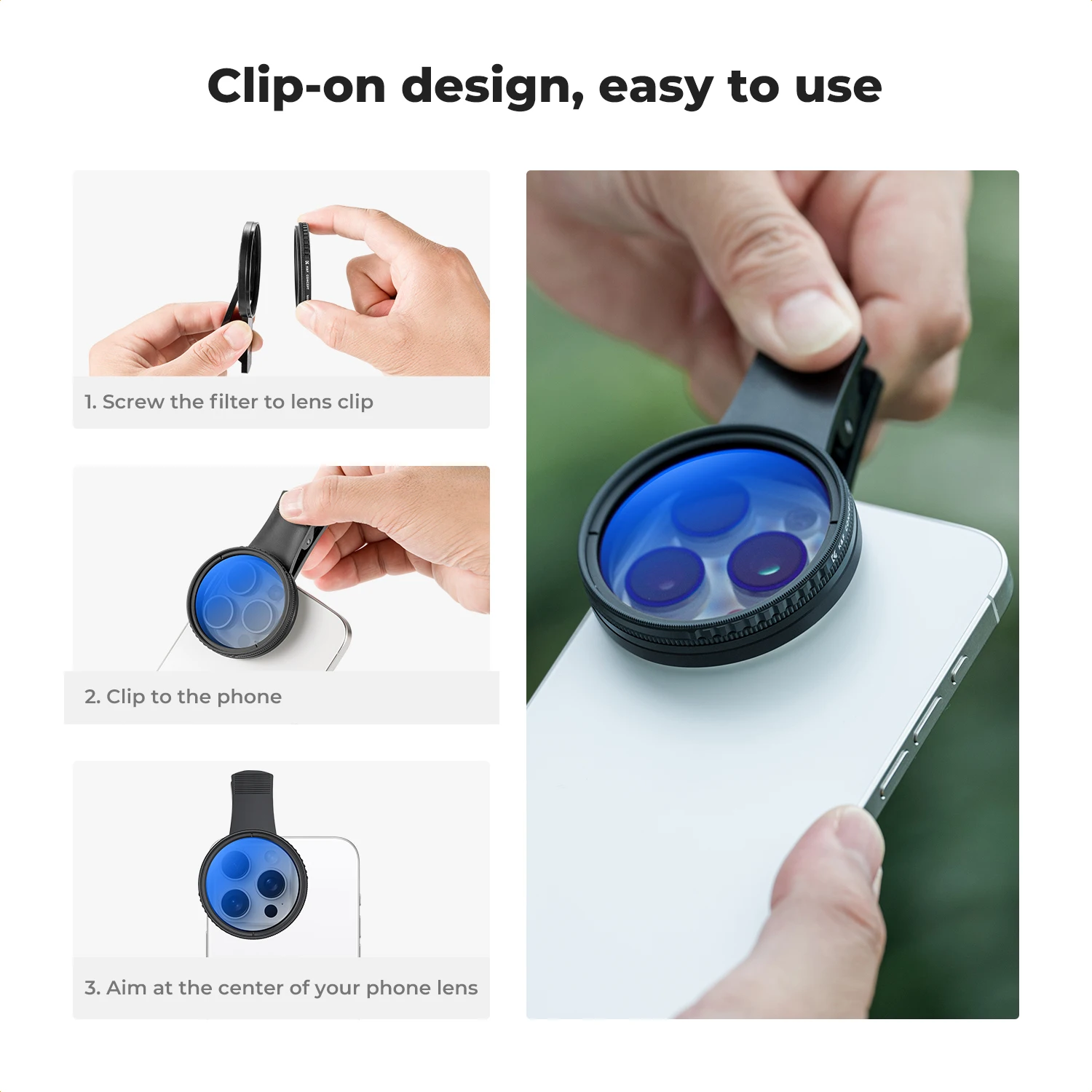K&F CONCEPT 52mm Clip-on CPL C - đánh giá và giá Pliers
